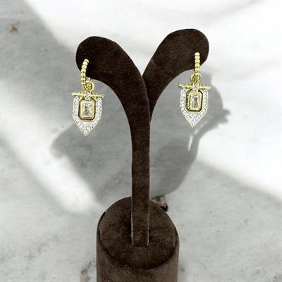 Luna – Vintage Esintili Taşlı Sallantılı Halka Küpe | VIP Koleksiyon