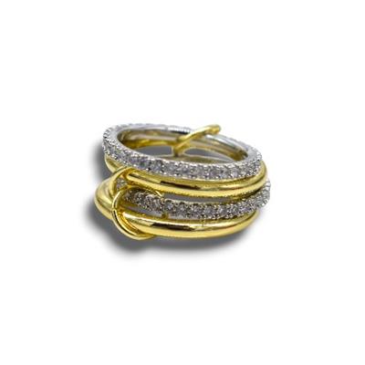 Cadenza – VIP Koleksiyon 14K Altın Rengi ve Gümüş Renkli Çok Halkalı Yüzük (7 Size)