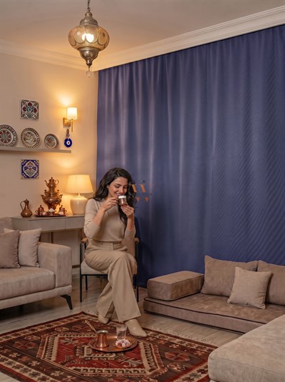 Mor Fon Perde, Güneşlik Blackout Karartma, Salon Yatak Odası Mutfak Cam Balkon
