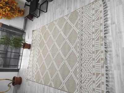 Modern Desenli Krem Renk 2*290 halı 