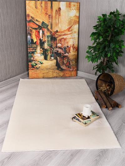 Modern Kaymaz Taban Parça Halı/Yolluk Krem 80*120