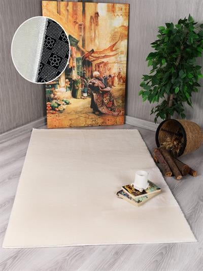 Modern Kaymaz Taban Parça Halı/Yolluk Krem 80*150