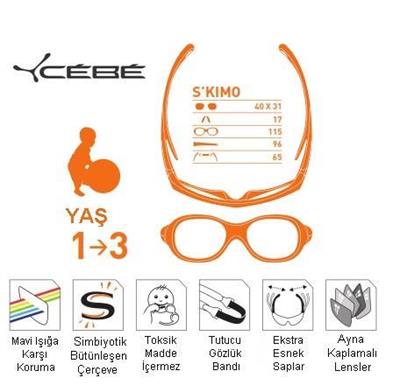 Cebe Skimo Çocuk Gözlük Fuchsia Oranj 2000 Grey CBSKIMO7