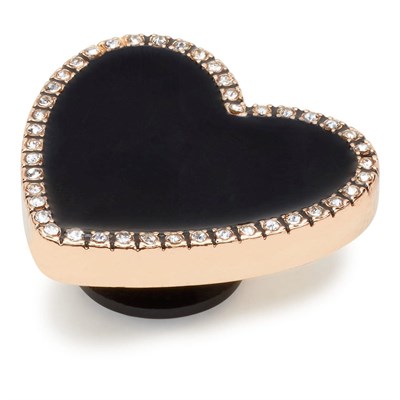 Jibbitz Black Heart with Gold Outline J1001J1084