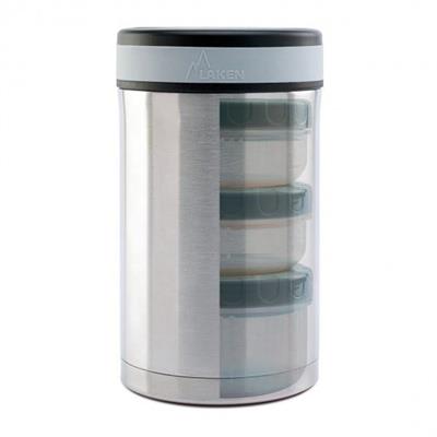 Laken Çelik 18/8 Termos Yemek Sefer Tası+Nprnn Kılıflı 1,5L - Gri LKP15