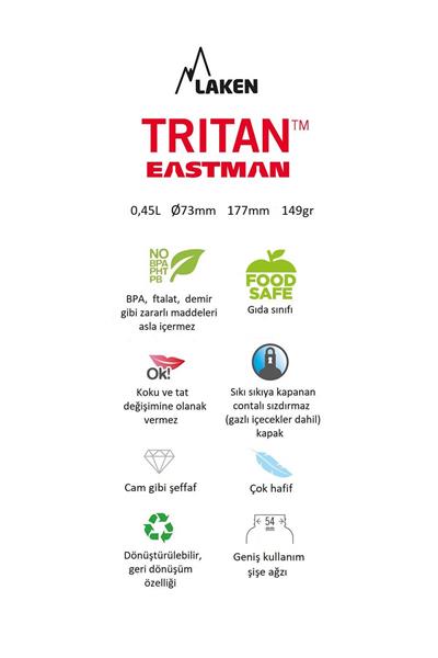 Laken Tritan Jannu Şişe 0,45L - Kırmızı LKTN4R