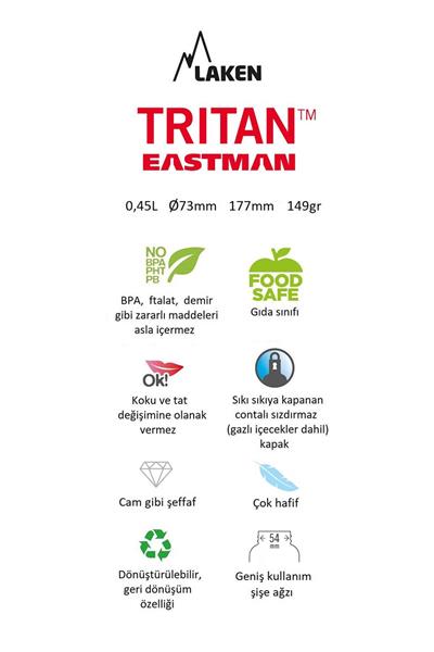 Laken Tritan Jannu Şişe 0,45L - Yeşil LKTN4VC