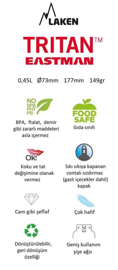 Laken Tritan Summit Şişe 0,45L - Yeşil LKTNS4VC