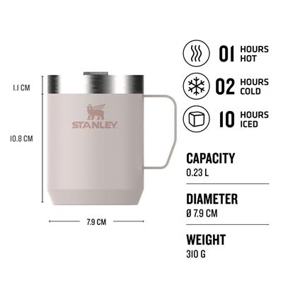 Stanley 8OZ CLASSIC VAC CAMP MUG ROSE QUARTZ - EU Termos AS1011444037