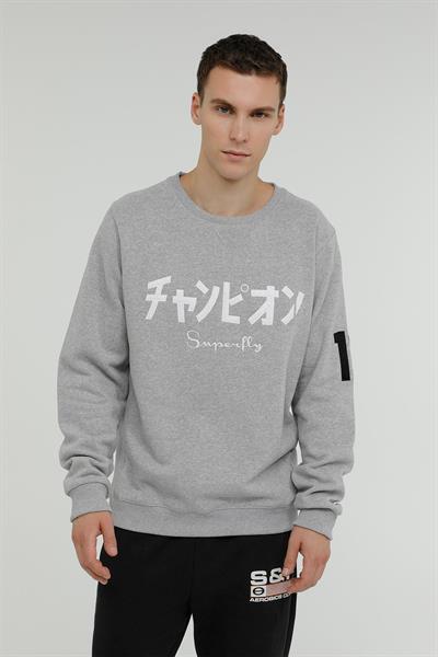Superfly Bisiklet Yaka Erkek Sweatshirt SPF101232313408