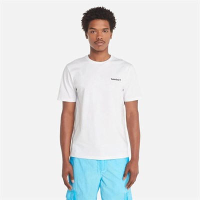 Timberland Small Linear Logo Print Tee Erkek Tişört TB0A5QQT1001