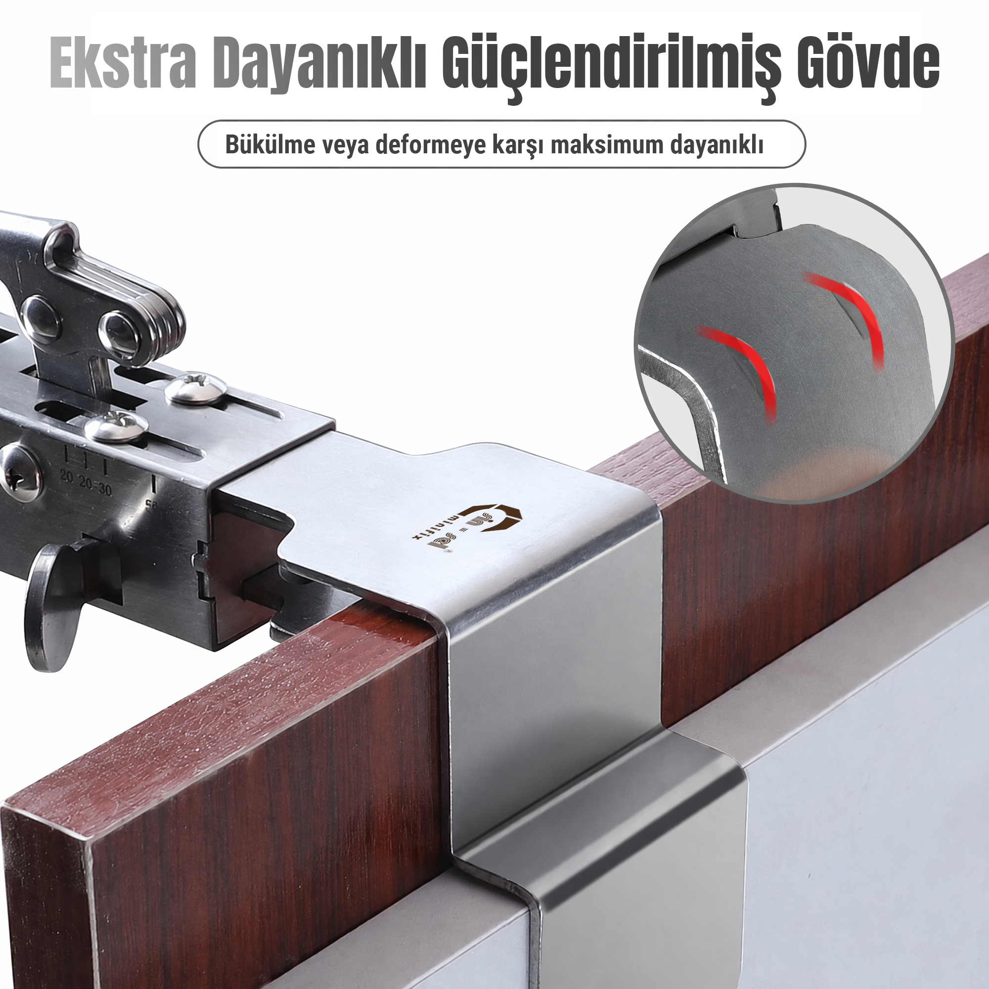 Paslanmaz Çelik Ayarlanabilir Çekmece Önü Montaj Aparatı