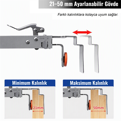 Paslanmaz Çelik Ayarlanabilir Çekmece Önü Montaj Aparatı