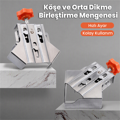 Paslanmaz Çelik Köşe ve Orta Dikme Birleştirme Mengenesi Seti
