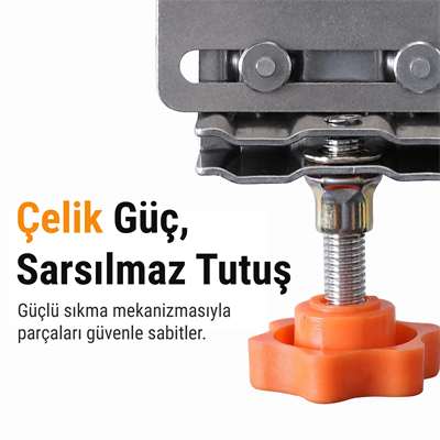 Paslanmaz Çelik Köşe ve Orta Dikme Birleştirme Mengenesi Seti