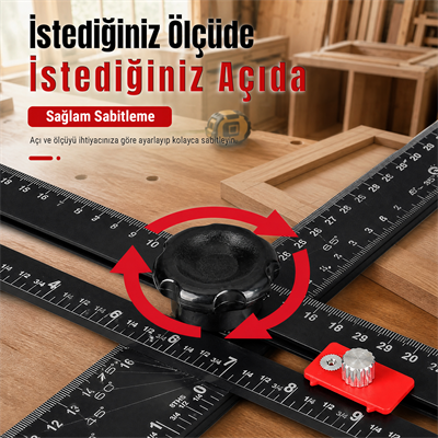 Profesyonel Ayarlanabilir T Tipi Ölçü ve İşaretleme Cetveli
