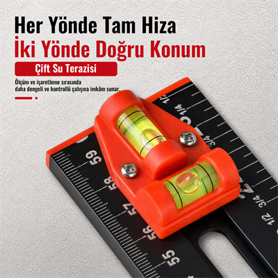 Profesyonel Ayarlanabilir T Tipi Ölçü ve İşaretleme Cetveli