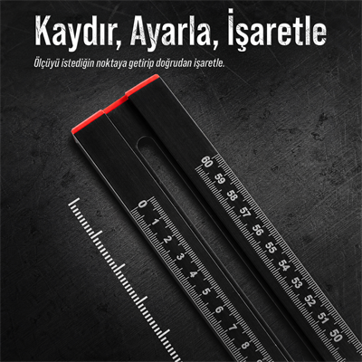 Profesyonel Ayarlanabilir T Tipi Ölçü ve İşaretleme Cetveli