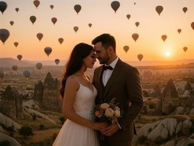 Kapadokya Gelin Fotoğraf Çekimi – Profesyonel Düğün Fotoğrafçısıyla 3 İkonik Noktada Çekim