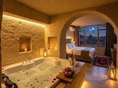 Kapadokya Jakuzili Mağara Suit – Özel Spa ve Kahvaltı Dahil Lüks Konaklama