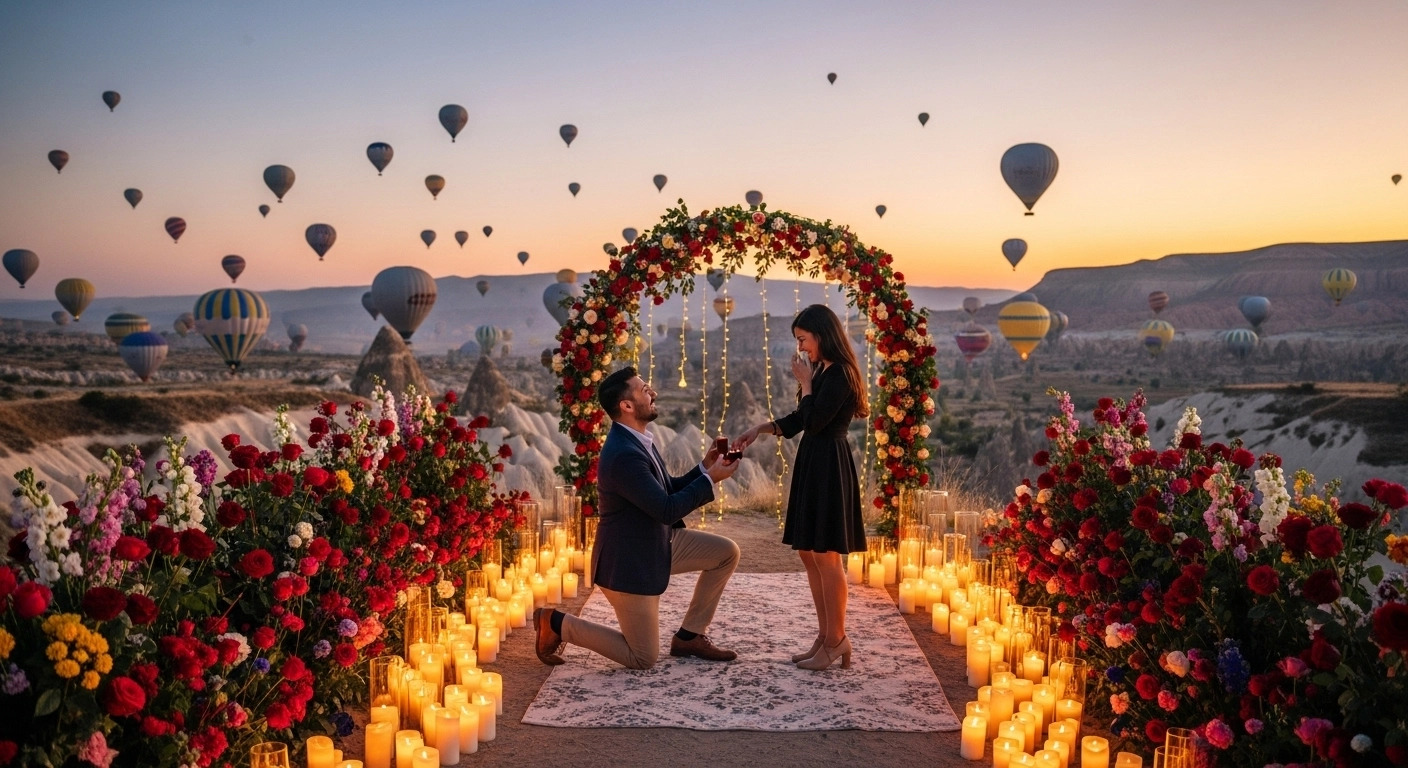 Cappadocia special occasion setup on a scenic terrace