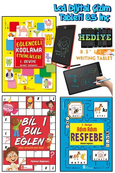Ata 1.sınıf Kodlama + Resfebe + Bil Bul Eğlen +LCD Dijital Çizim Tableti 8,5 inç Mehmet Bağmancı