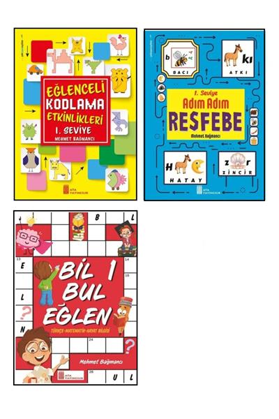 Ata 1.sınıf Kodlama + Resfebe + Bil Bul Eğlen +LCD Dijital Çizim Tableti 8,5 inç Mehmet Bağmancı