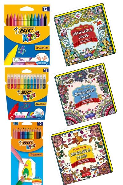 Boyama Mandala Seti Kuru Boya-keçeli Kalem-mum Boya
