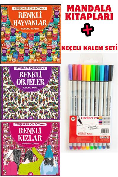 Ruhunu Yansıt Mandala Ve Keçeli Kalem 3 Mandala Terapi Seti
