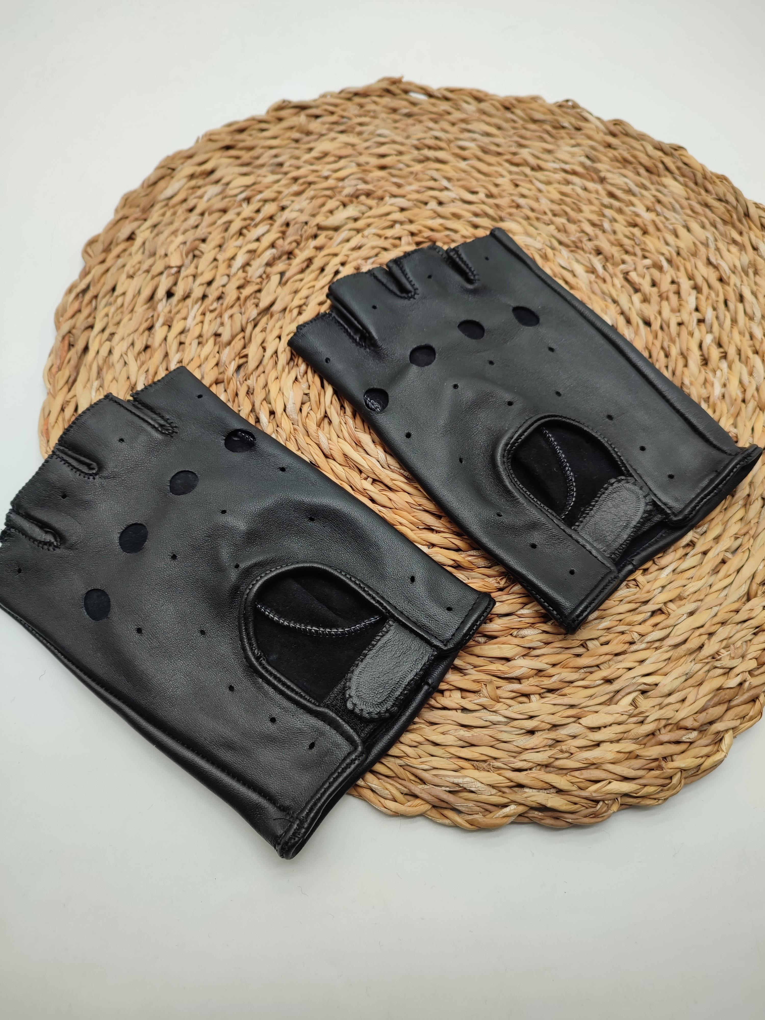 Erkek Deri Eldiven Kesik Parmak