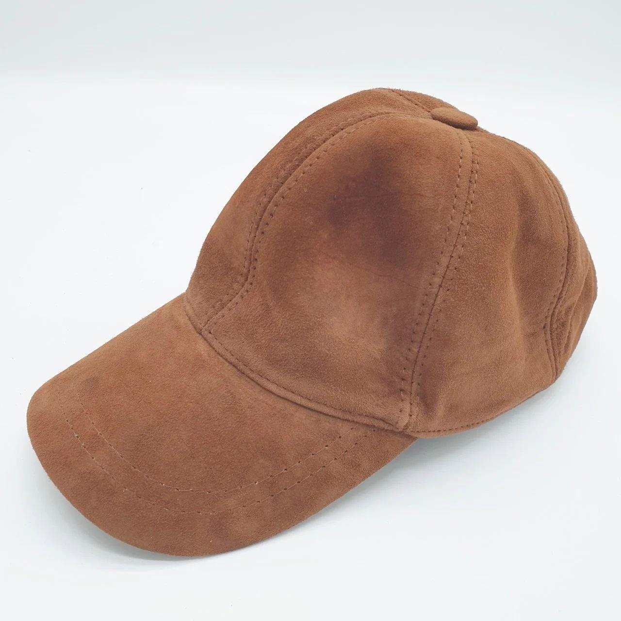 Hakiki Süet Deri Şapka Taba Renk