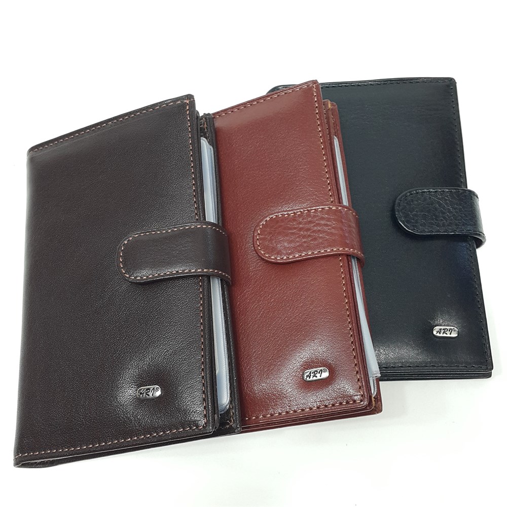 Orta Boy Pasaport Ve Ruhsat Bölmeli Dikey Model Siyah-Taba-Kahve Renklerde Bayan Cüzdan