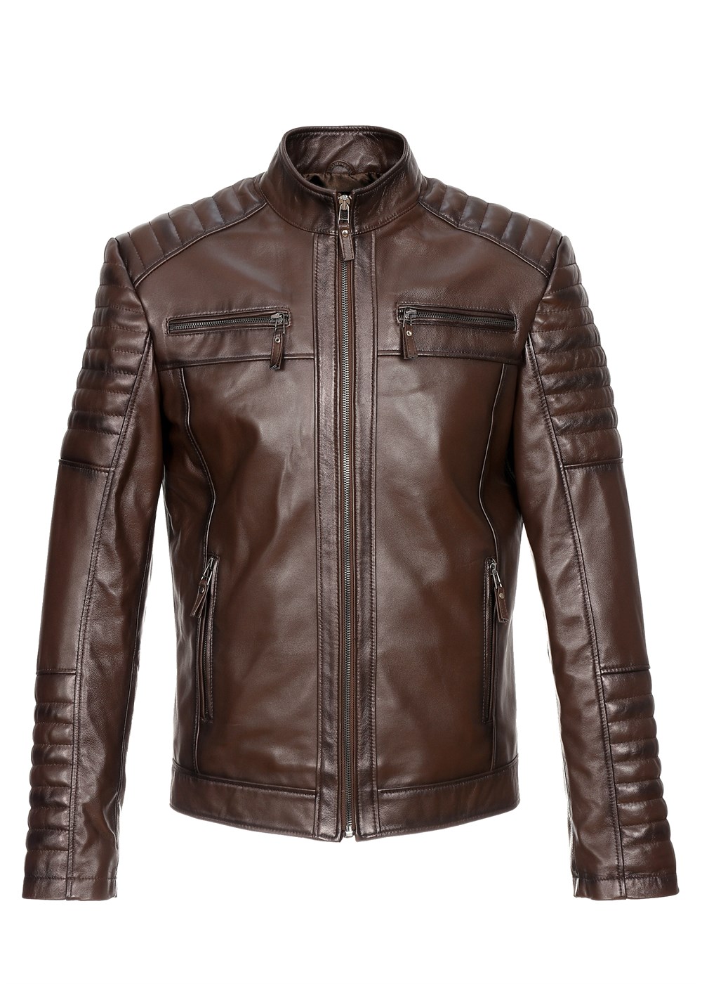 Spor Model Erkek Deri Mont Fındık Renk 