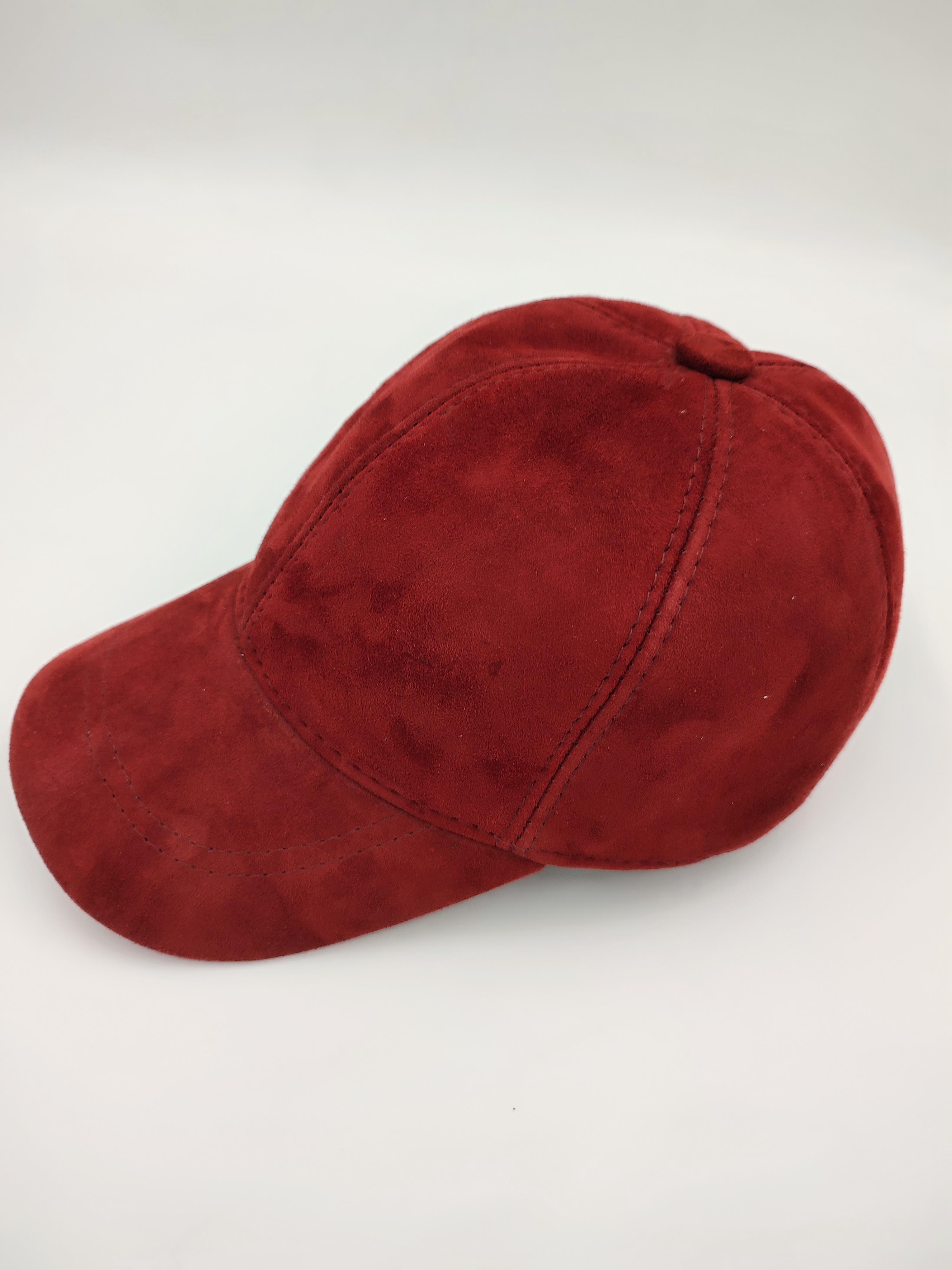 Süet Deri Beyzbol Kep Bordo Renk