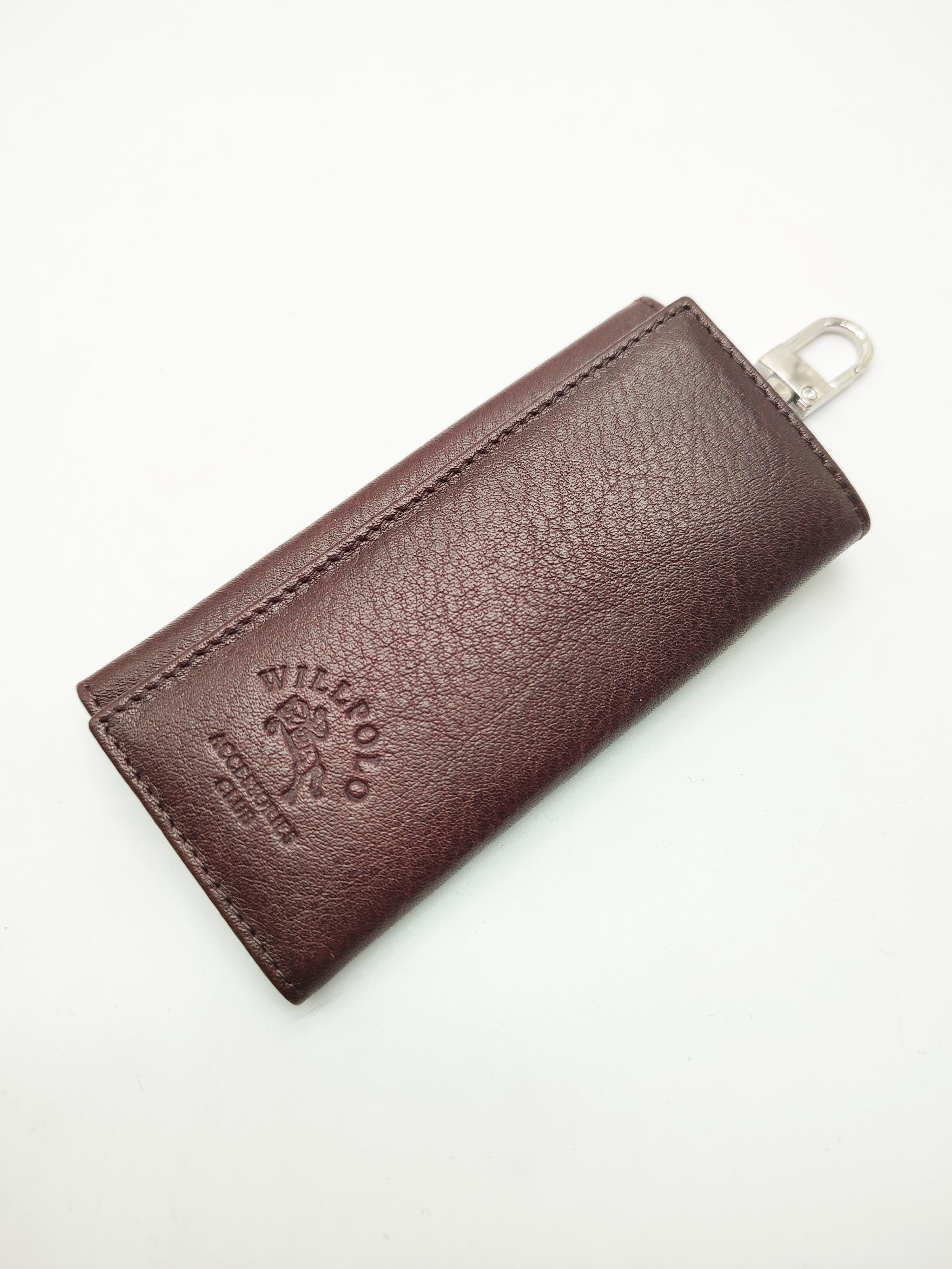 Uzun Model Deri Anahtarlık Kahve Renk