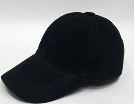 Siyah Renk Süet Deri Şapka