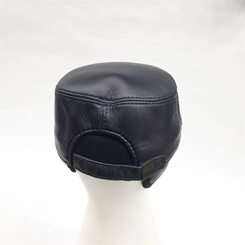 Castro Model Lacivert Renk Deri Şapka