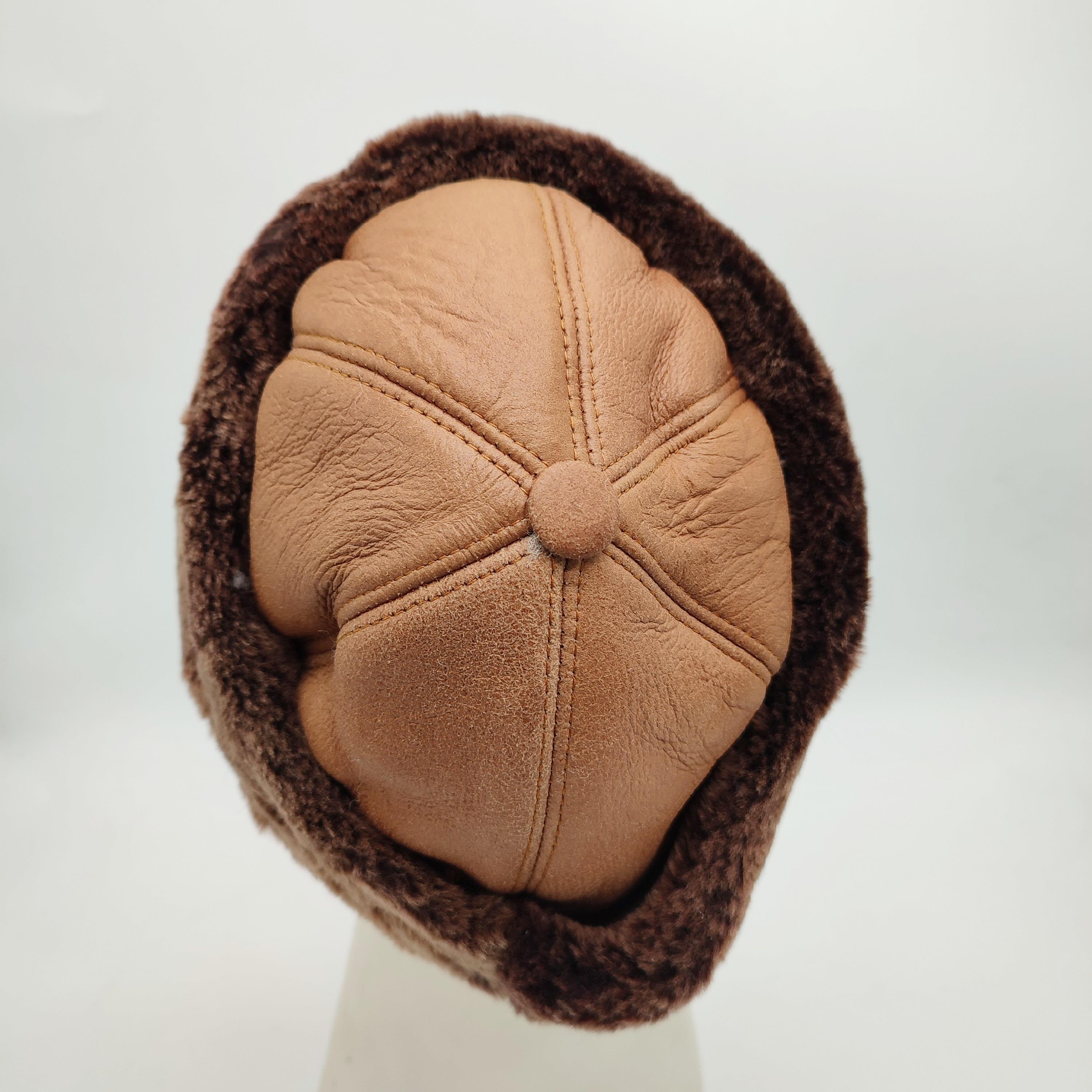 Çeçen Model Kürk Bere Kahve Tüylü Hardal Renk 