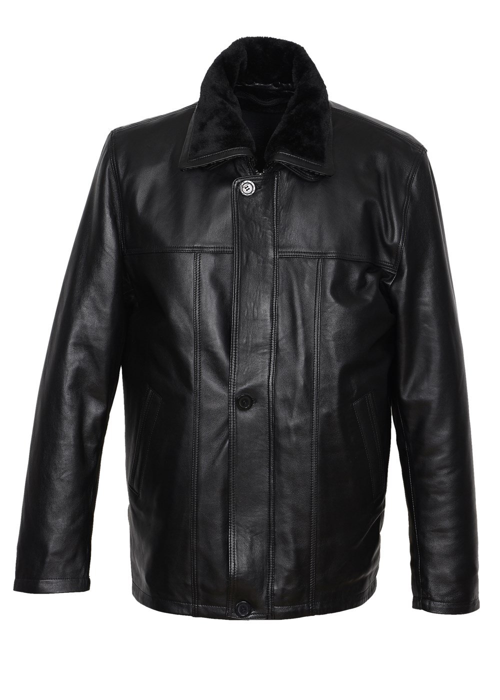 İçi Ve Yakası Kürklü Kışlık Deri Mont