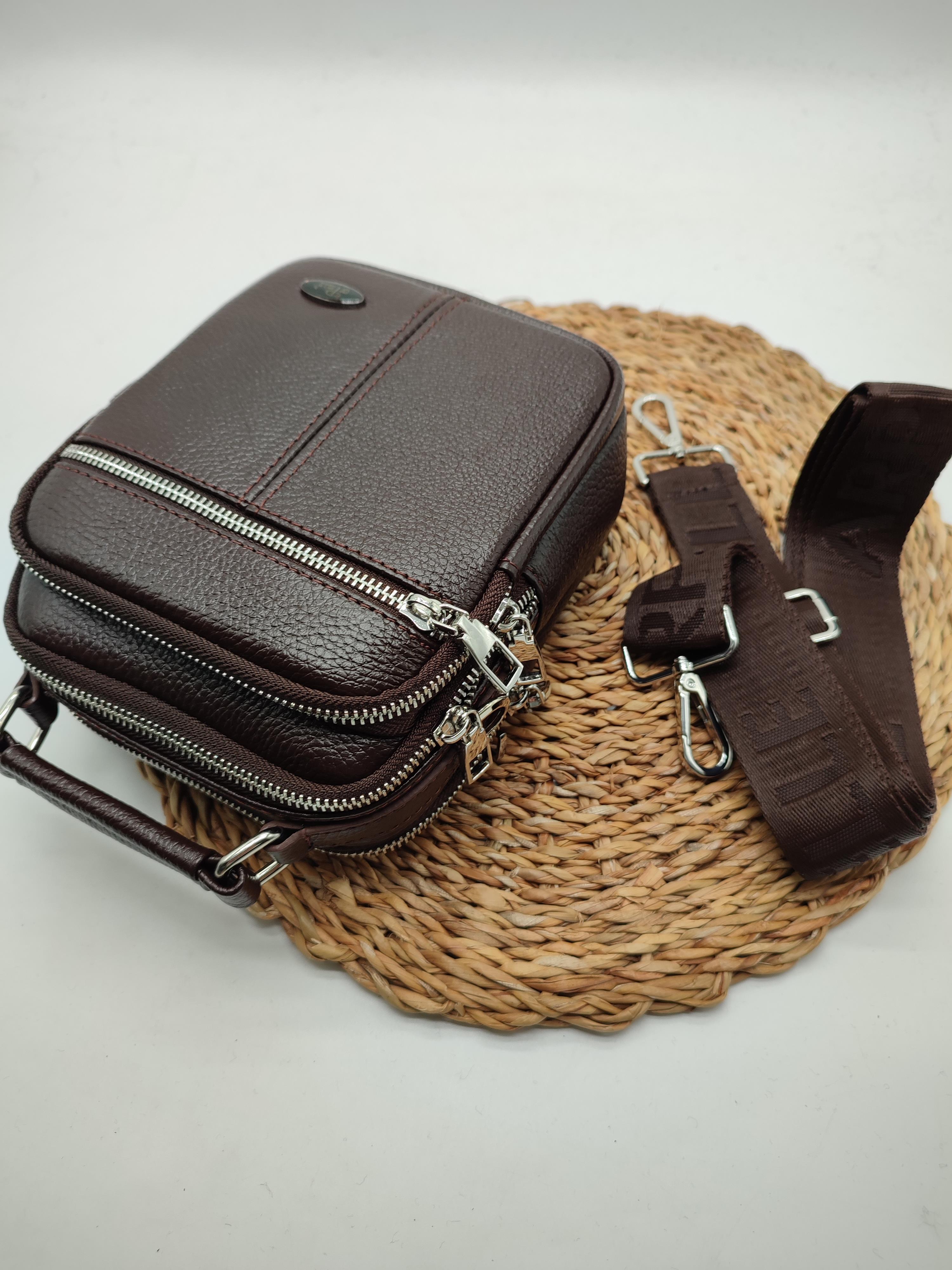 Kahve Renk Deri El ve Omuz Çantası