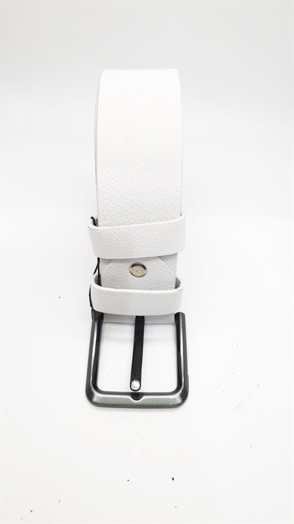 Lüks Deri Beyaz Renk Spor Kot Kemeri