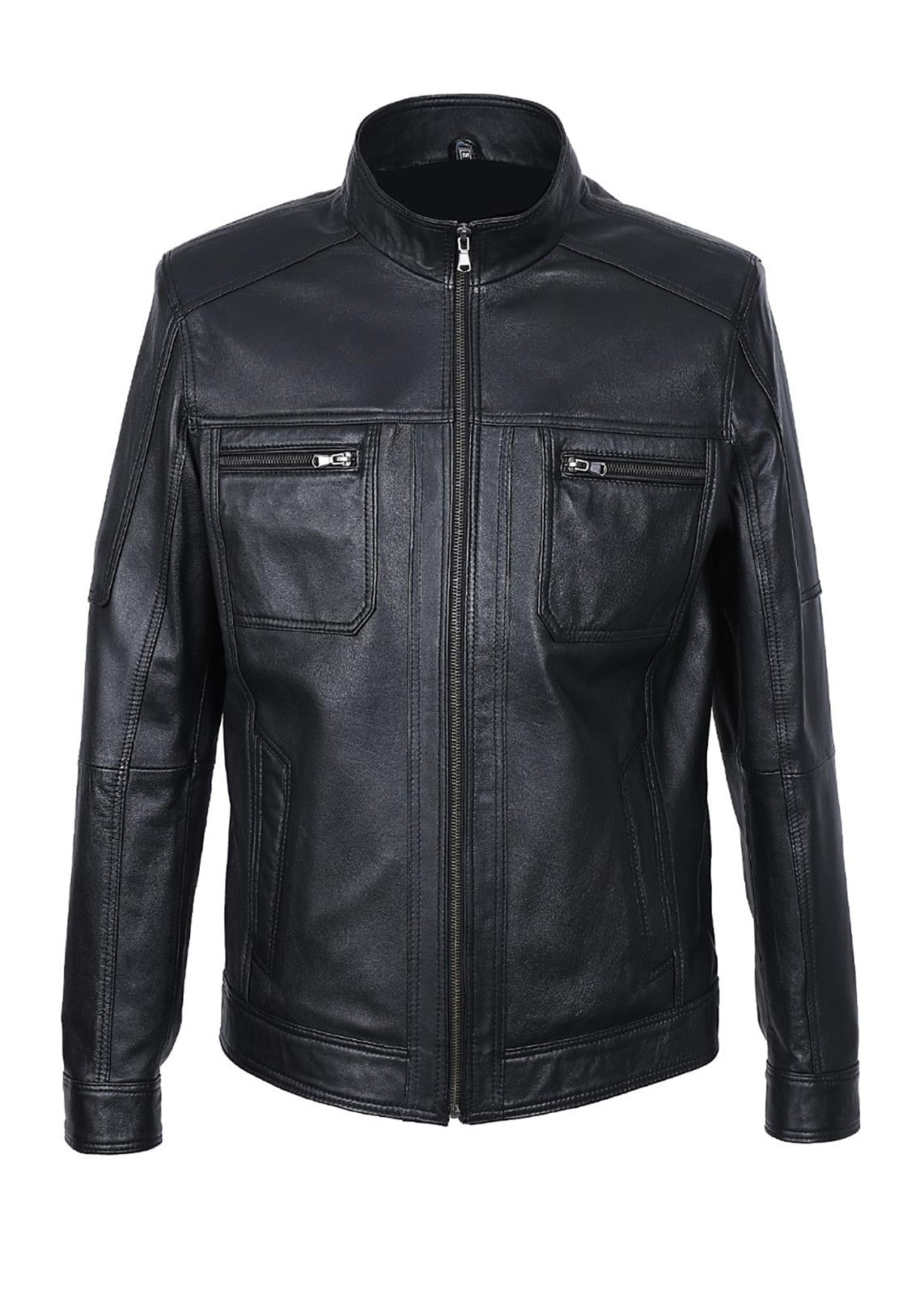 Sade ve Spor Model Erkek Deri Mont Siyah Renk