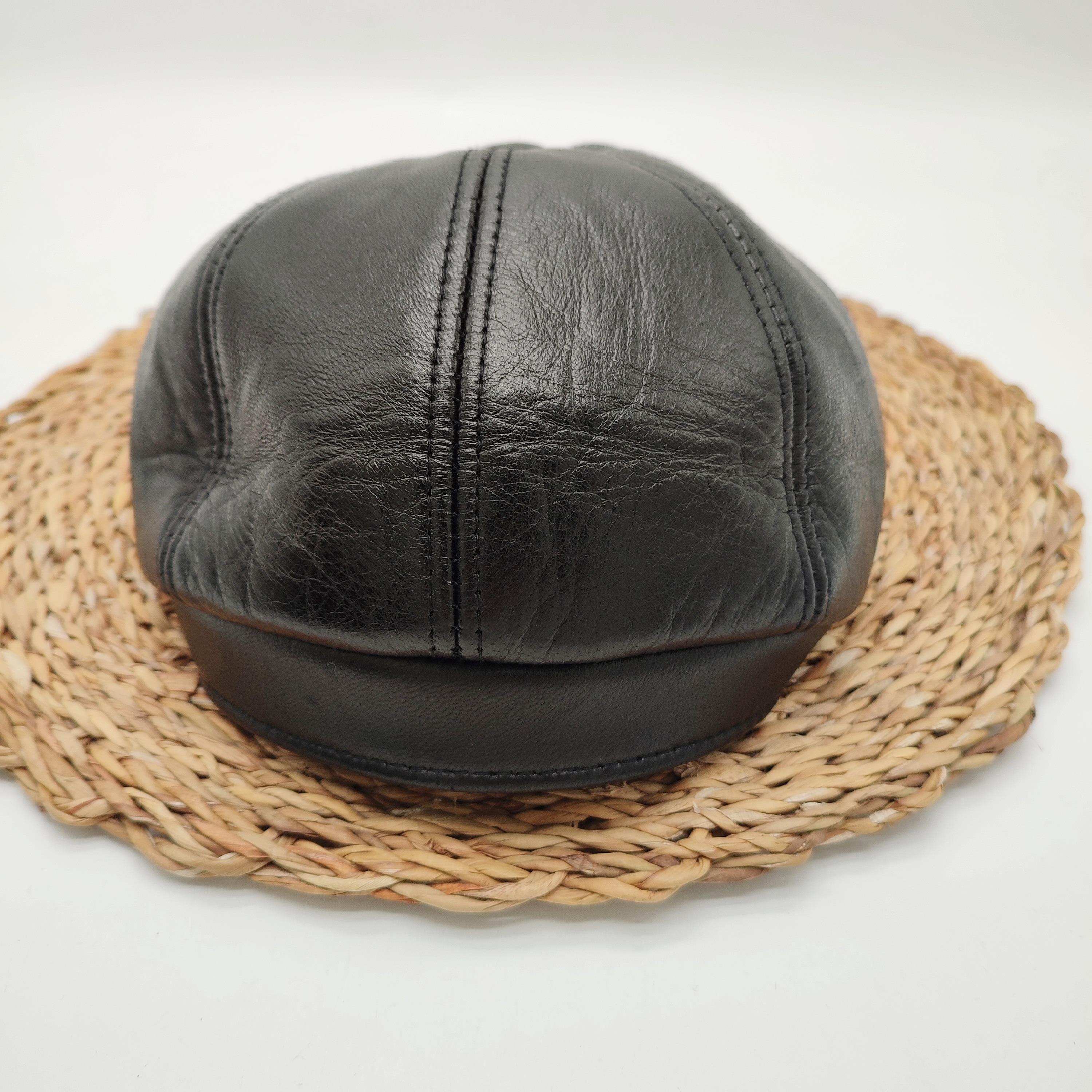 Siyah Renk Sekiz Parça Deri Kasket 