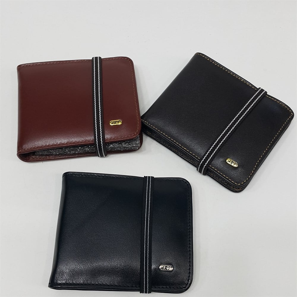 Siyah-Taba-Kahve Renkte Yatay Model Hakiki Deri Lastik Tasarım Kartlık