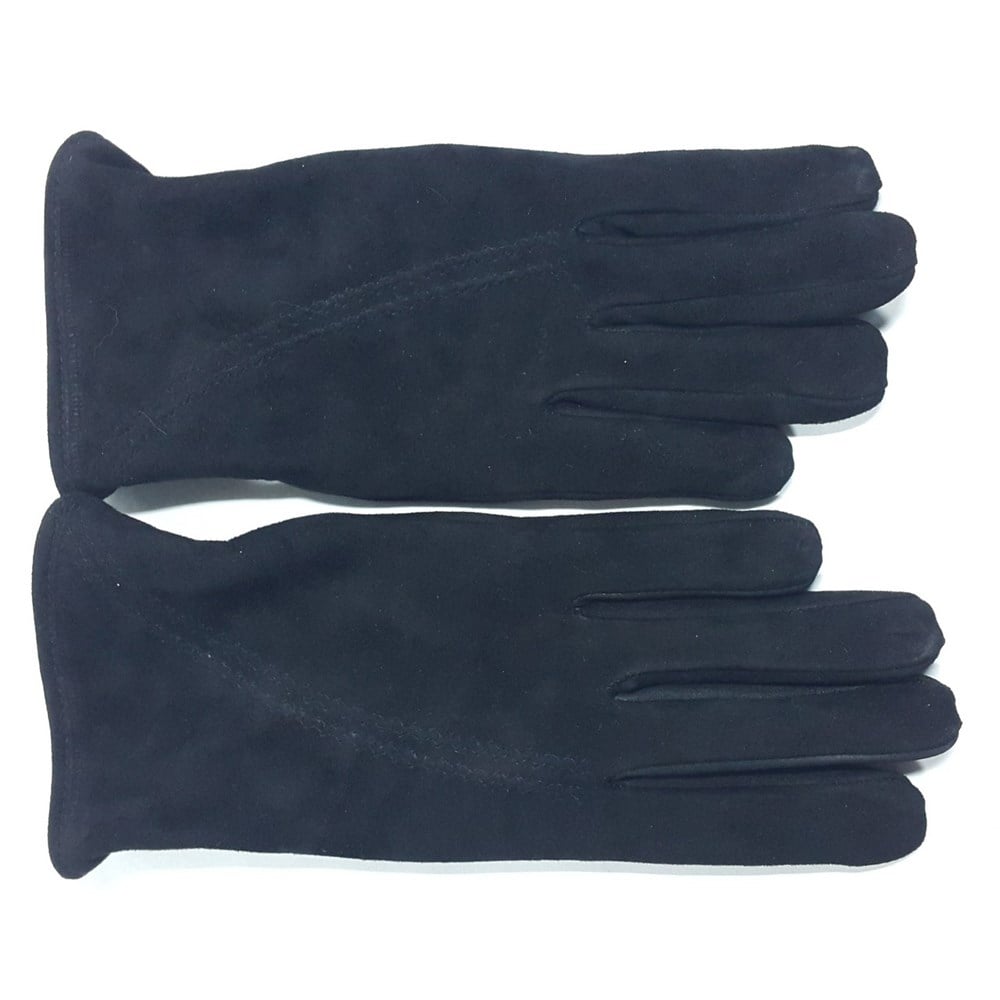 Süet Çift Dikişli Bayan Polarlı Deri Eldiven