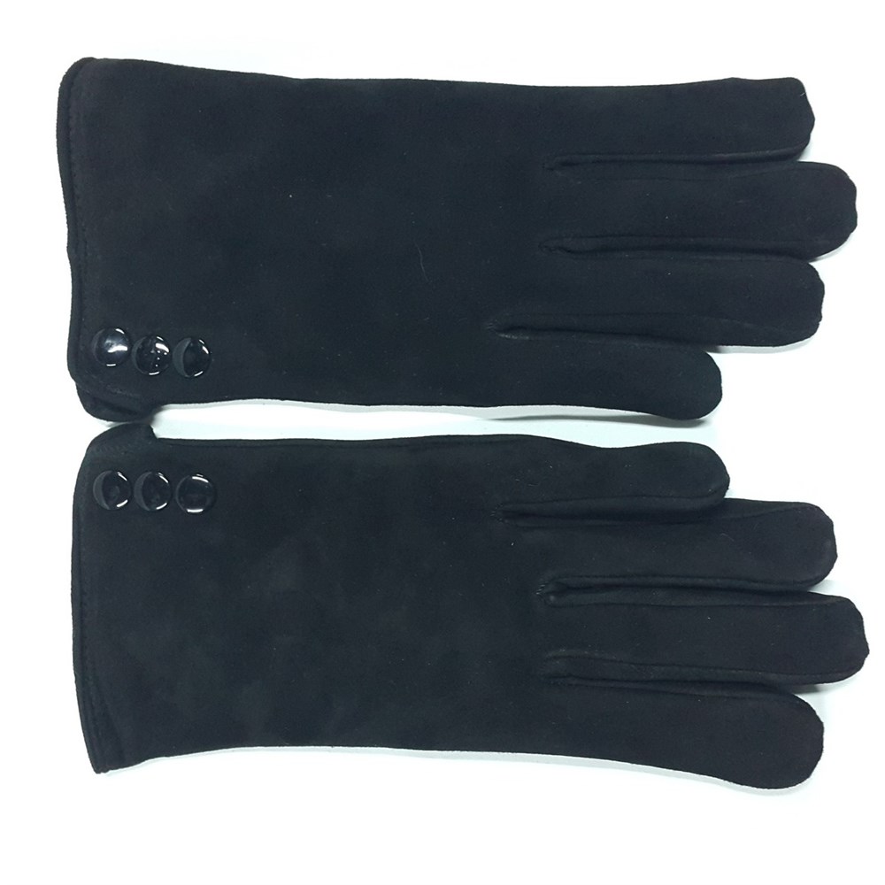 Süet Deri Siyah Renk Bayan Eldiven