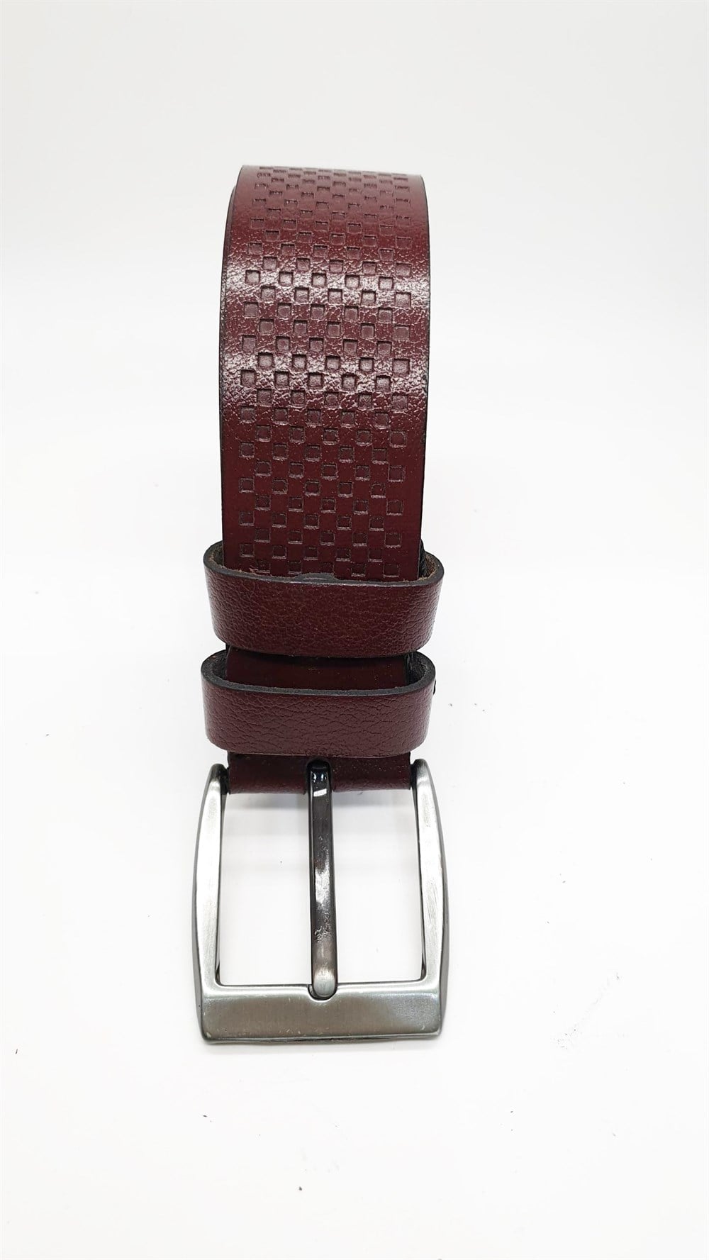 Vişne Renk Deri Kemer