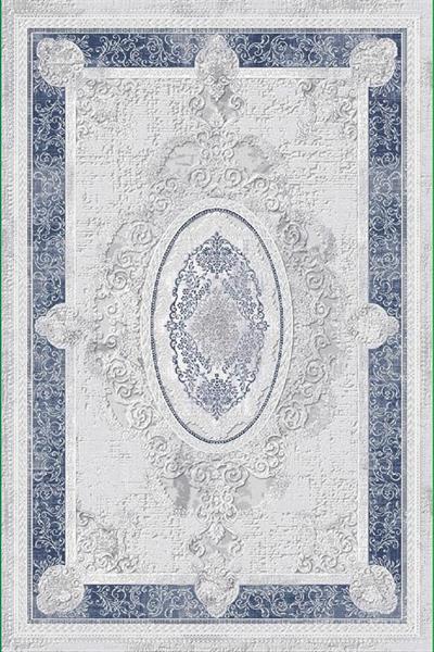 PERA MAVİ GRİ KADİFEMSİ YÜZEY POLYESTER HALI 27145A MAVİ E