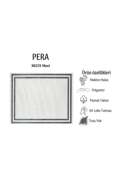 PERA MAVİ KADİFEMSİ YÜZEY POLYESTER HALI