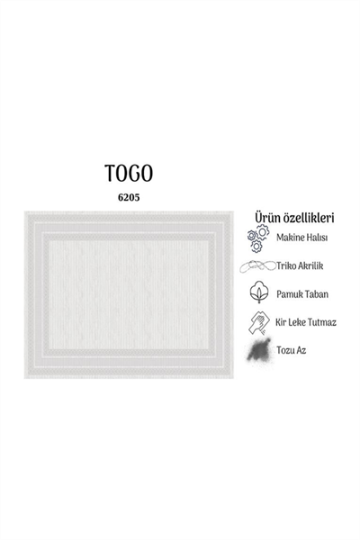 TOGO YUMUŞAK YÜZEY ÖZEL AKRİLİK HALI TOG 6205